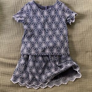Osh Kosh Blue and White Geometric Two-Piece Set 5T